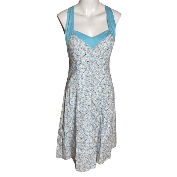 Anthropologie Elevenses Size 6 M Cotton & spandex Dress Lining & Crisscross Back - Picture 1 of 7